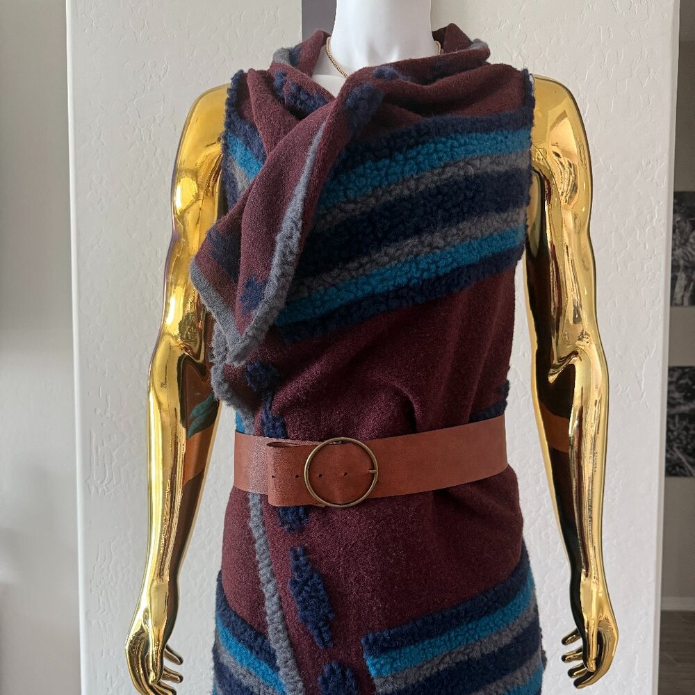 Ryan Michael Tribal Wool Shawl/Vest - One Size